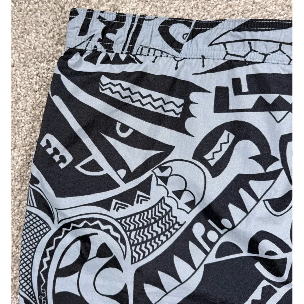 Polo Sport Ralph Lauren Swim Trunks XL Blue Tribal Tiki Print Mesh‎ Lined Y2K